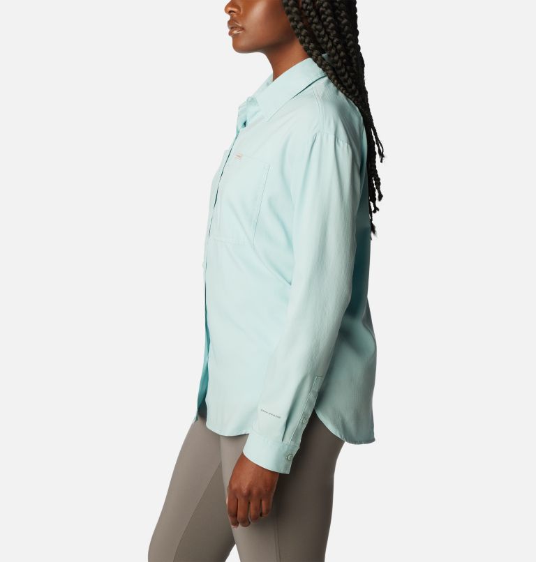 Women's Silver Ridge Utility Long Sleeve Shirt, Color: Aqua Haze, image 3