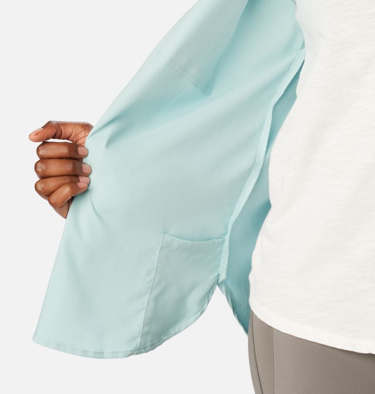 Women's Silver Ridge Utility Long Sleeve Shirt, Color: Aqua Haze, image 6