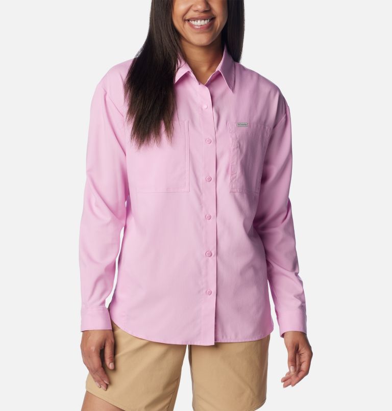 Fishing Shirt Women Size Medium Guide's Choice Purple Back Vented