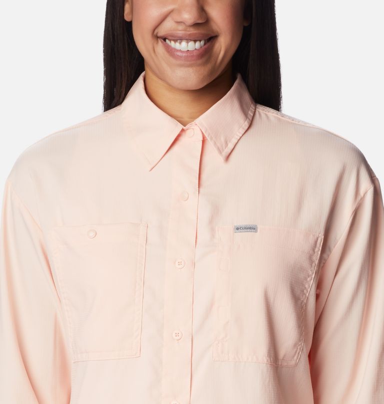 Women's Silver Ridge Utility Long Sleeve Shirt, Color: Peach Blossom, image 4