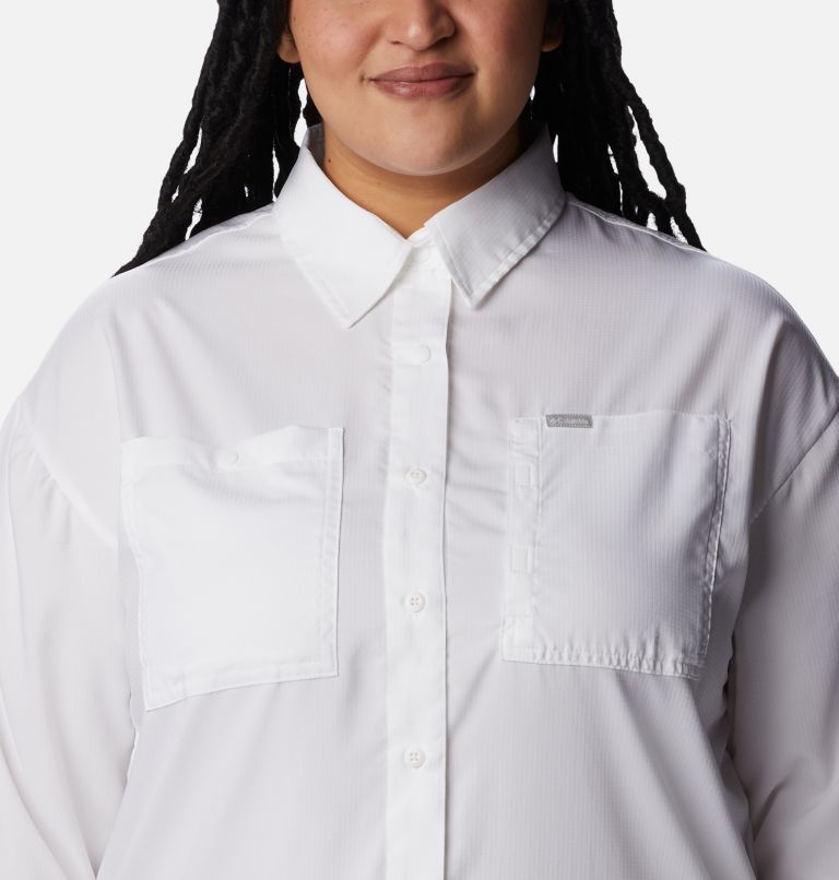 Women's Silver Ridge Utility Long Sleeve Shirt - Plus Size, Color: White, image 4