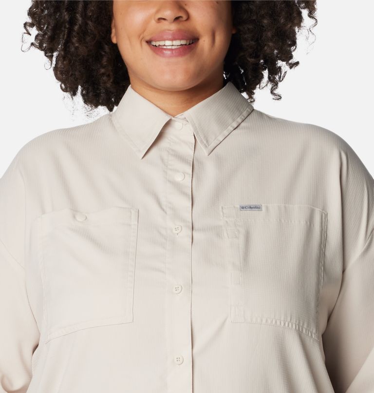 Thumbnail: Women's Silver Ridge Utility Long Sleeve Shirt - Plus Size, Color: Dark Stone, image 4