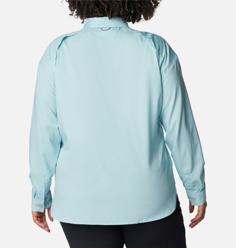 Thumbnail: Women's Silver Ridge Utility Long Sleeve Shirt - Plus Size, Color: Aqua Haze, image 2