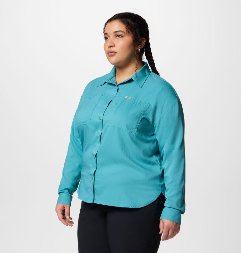 Women's Silver Ridge Utility Long Sleeve Shirt - Plus Size, Color: Teal, image 3