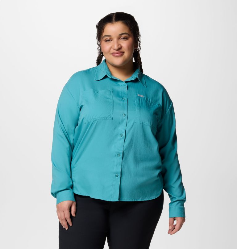 Women's Silver Ridge Utility Long Sleeve Shirt - Plus Size, Color: Teal, image 1