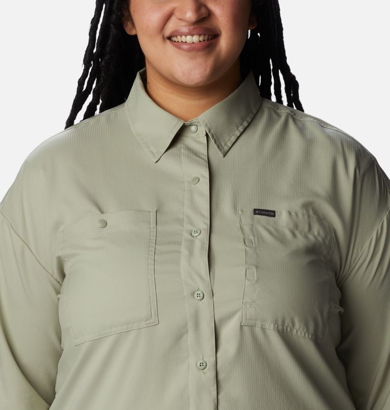 Thumbnail: Women's Silver Ridge Utility Long Sleeve Shirt - Plus Size, Color: Safari, image 4