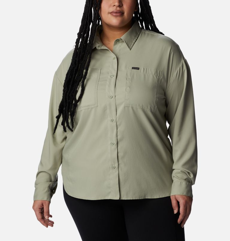 Thumbnail: Women's Silver Ridge Utility Long Sleeve Shirt - Plus Size, Color: Safari, image 1