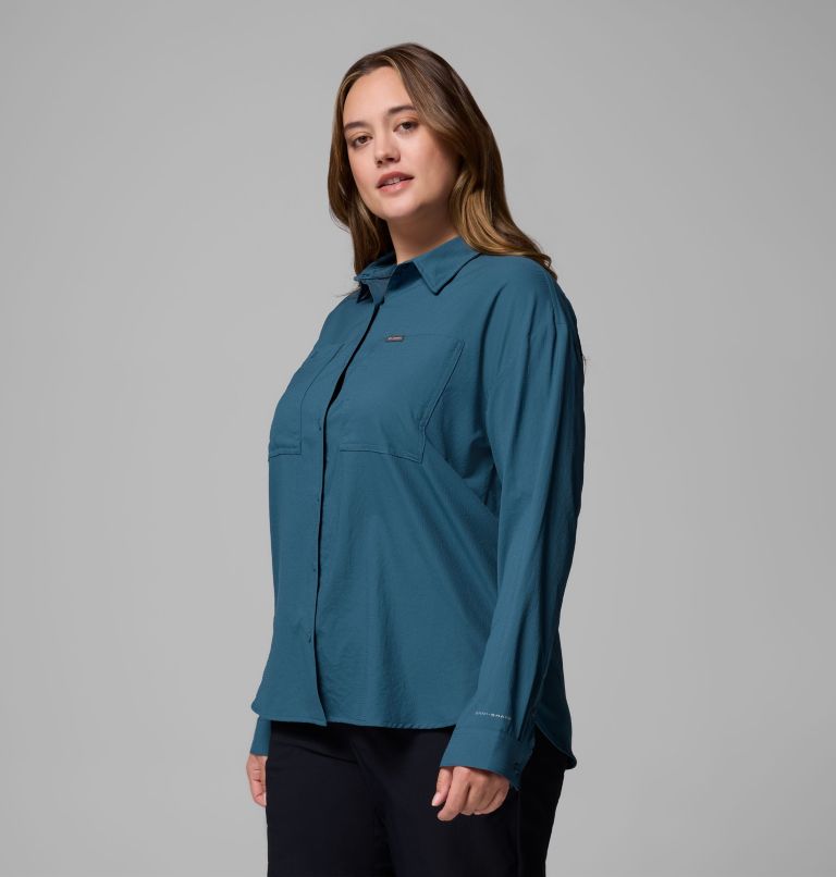 Women's Silver Ridge Utility Long Sleeve Shirt - Plus Size, Color: Everblue, image 4