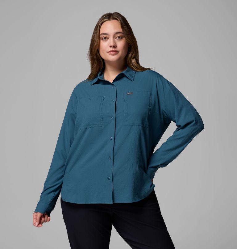 Women's Silver Ridge Utility Long Sleeve Shirt - Plus Size, Color: Everblue, image 1