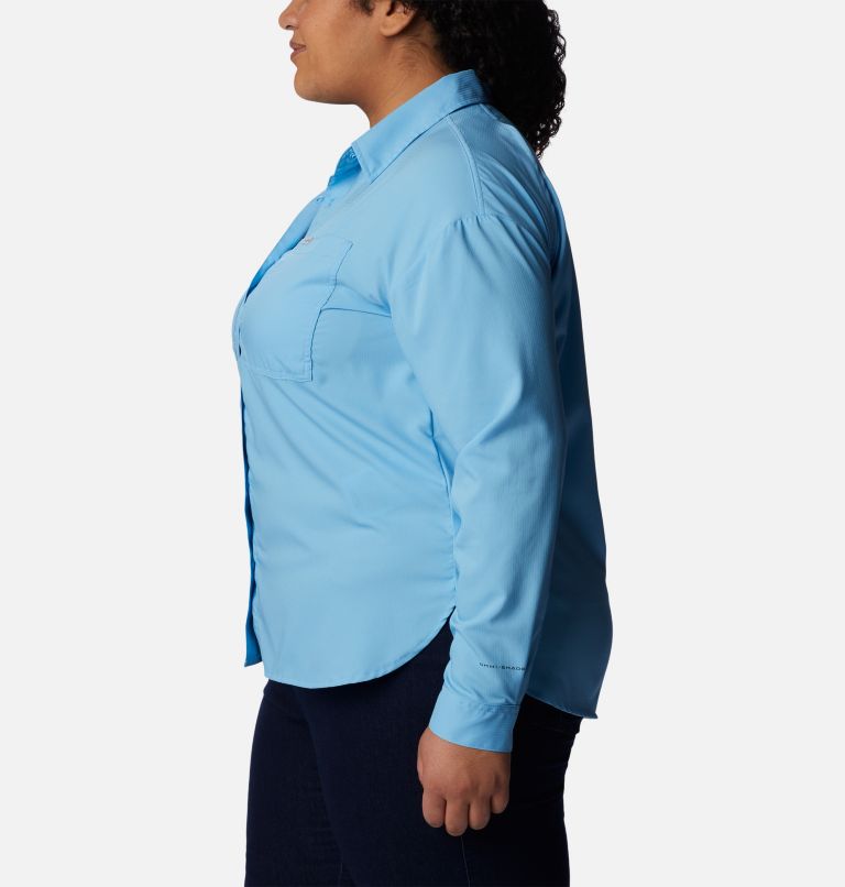 Thumbnail: Women's Silver Ridge Utility Long Sleeve Shirt - Plus Size, Color: Vista Blue, image 3