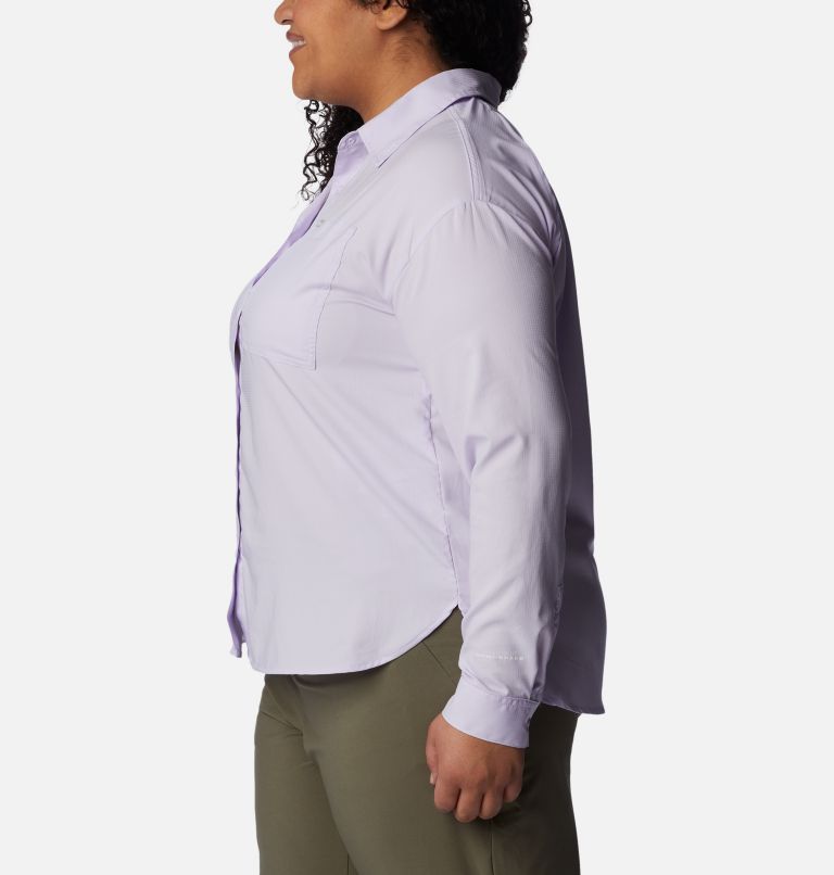 Thumbnail: Women's Silver Ridge Utility Long Sleeve Shirt - Plus Size, Color: Purple Tint, image 3