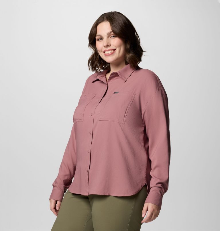 Women's Silver Ridge Utility Long Sleeve Shirt - Plus Size, Color: Fig, image 3