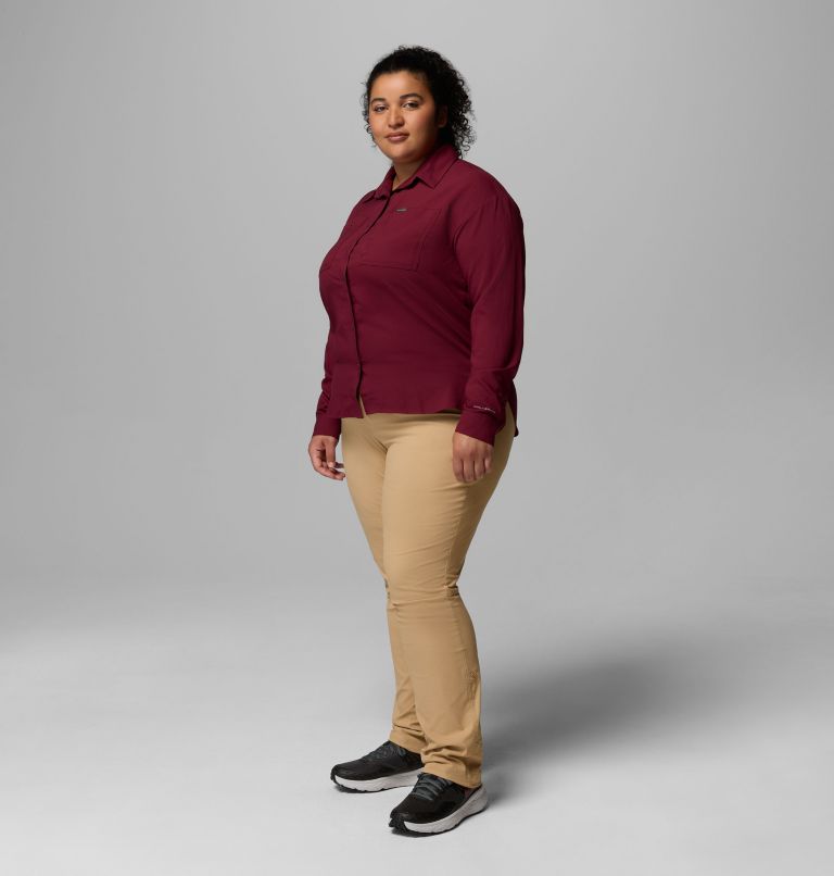 Women's Silver Ridge Utility Long Sleeve Shirt - Plus Size, Color: Rich Wine, image 2