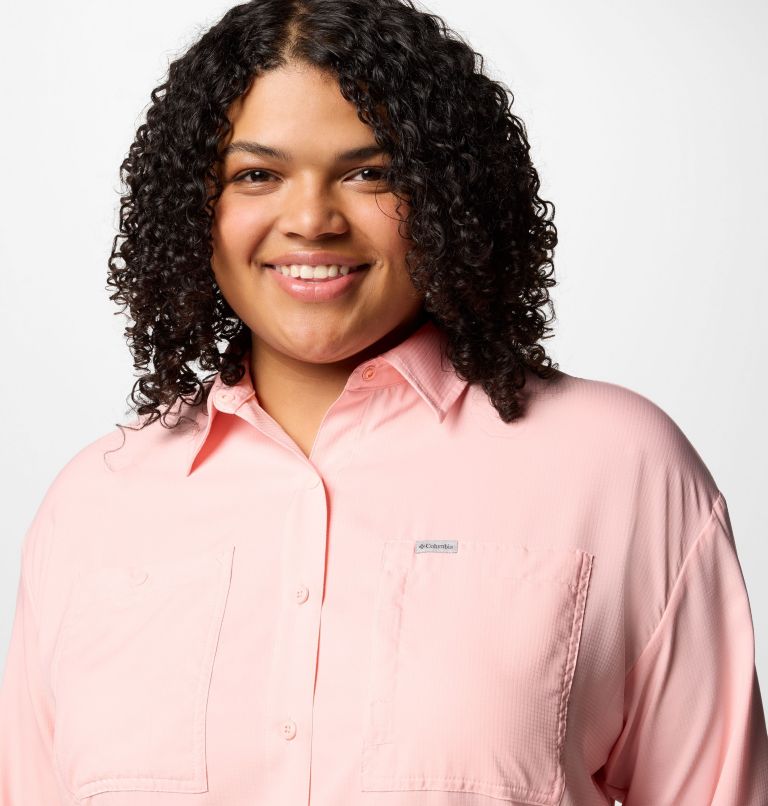 Women's Silver Ridge Utility Long Sleeve Shirt - Plus Size, Color: Pink Sand, image 4