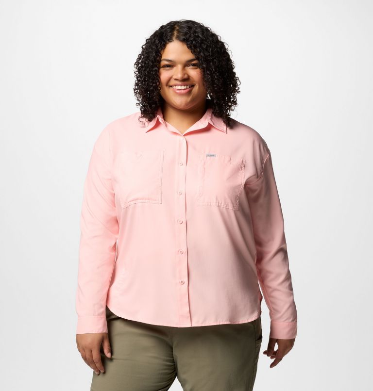 Women's Silver Ridge Utility Long Sleeve Shirt - Plus Size, Color: Pink Sand, image 1