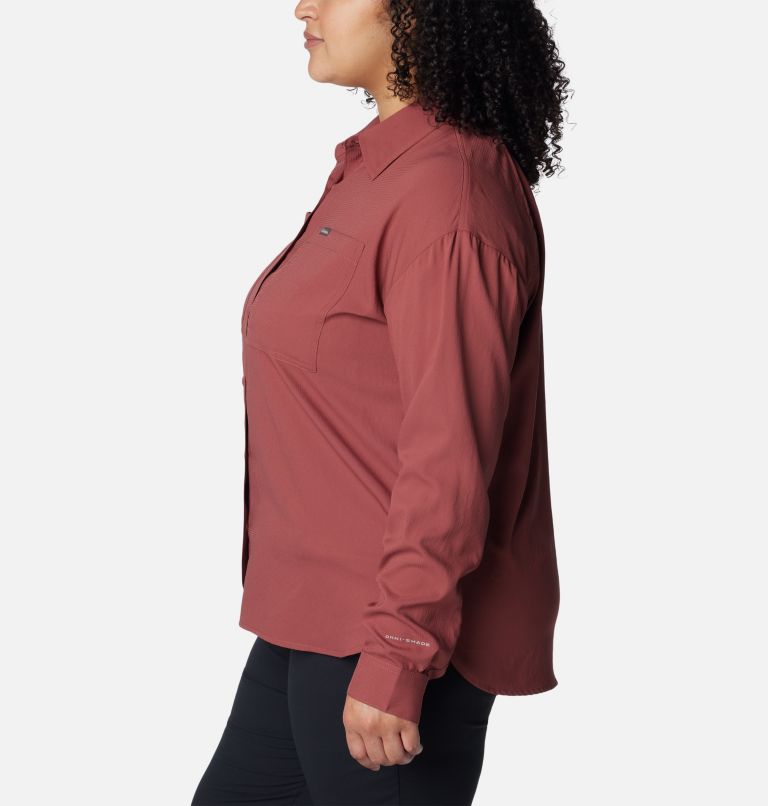 Thumbnail: Women's Silver Ridge Utility Long Sleeve Shirt - Plus Size, Color: Beetroot, image 3