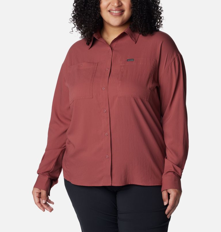 Thumbnail: Women's Silver Ridge Utility Long Sleeve Shirt - Plus Size, Color: Beetroot, image 1