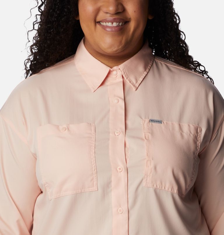 Women's Silver Ridge Utility Long Sleeve Shirt - Plus Size, Color: Peach Blossom, image 4