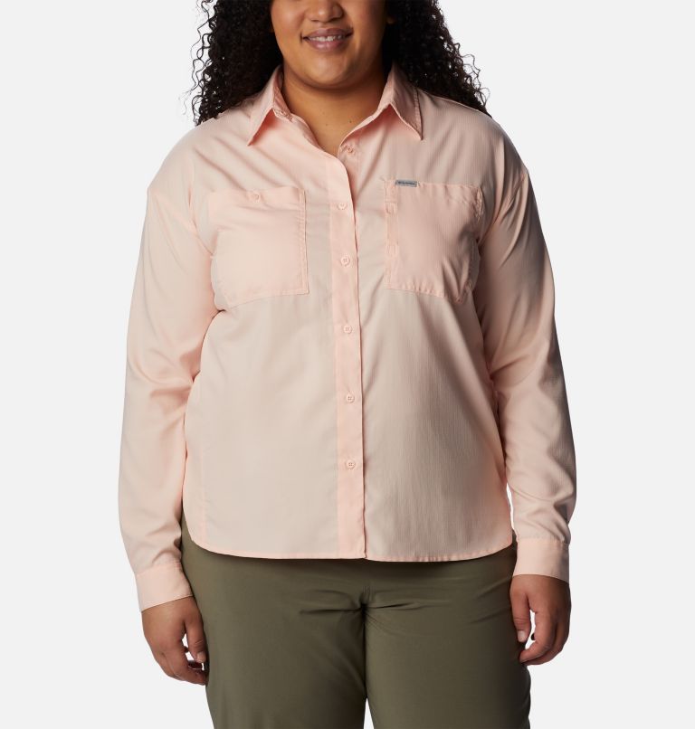Thumbnail: Women's Silver Ridge Utility Long Sleeve Shirt - Plus Size, Color: Peach Blossom, image 1