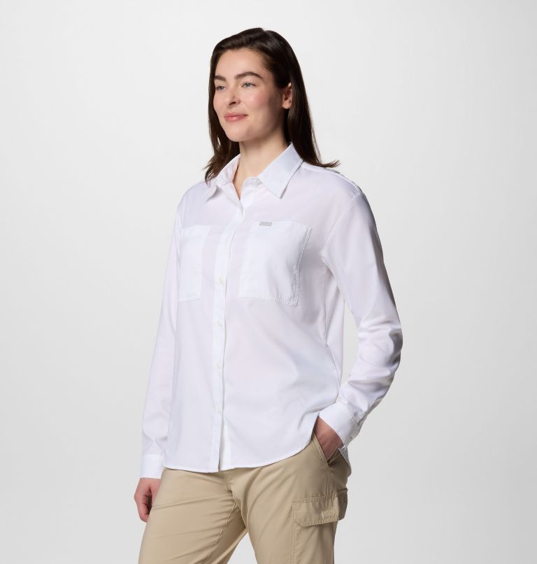 Women's Silver Ridge Utility Long Sleeve Shirt, Color: White, image 3
