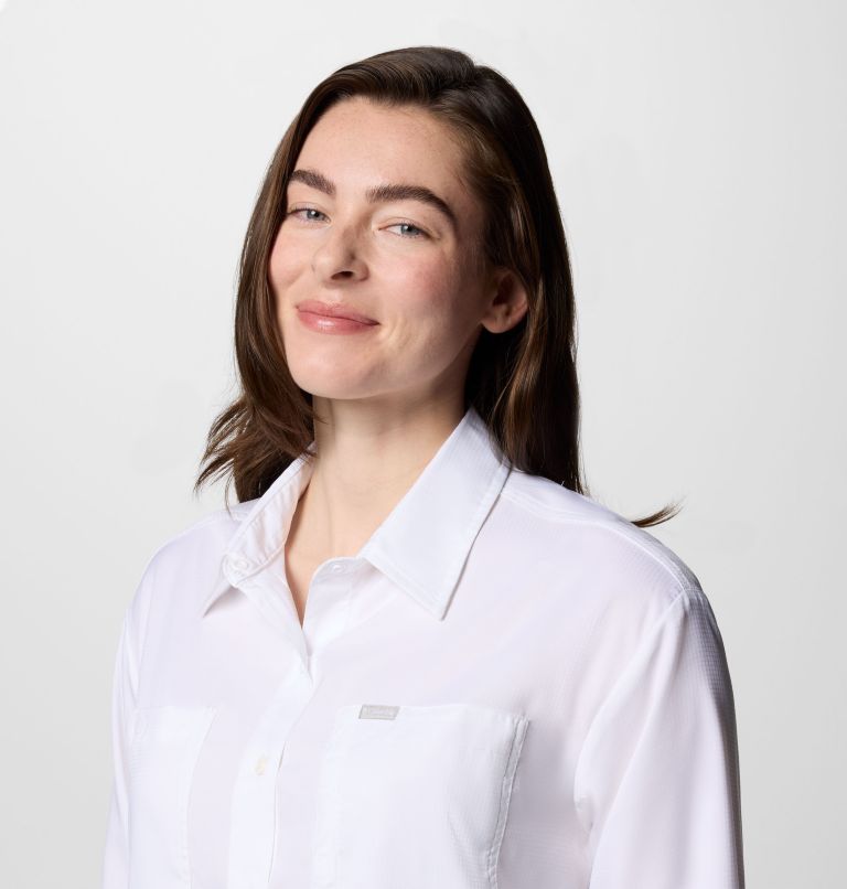 Women's Silver Ridge Utility Long Sleeve Shirt, Color: White, image 4