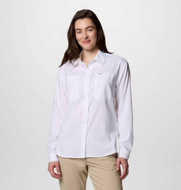 Women's Silver Ridge Utility Long Sleeve Shirt, Color: White, image 1