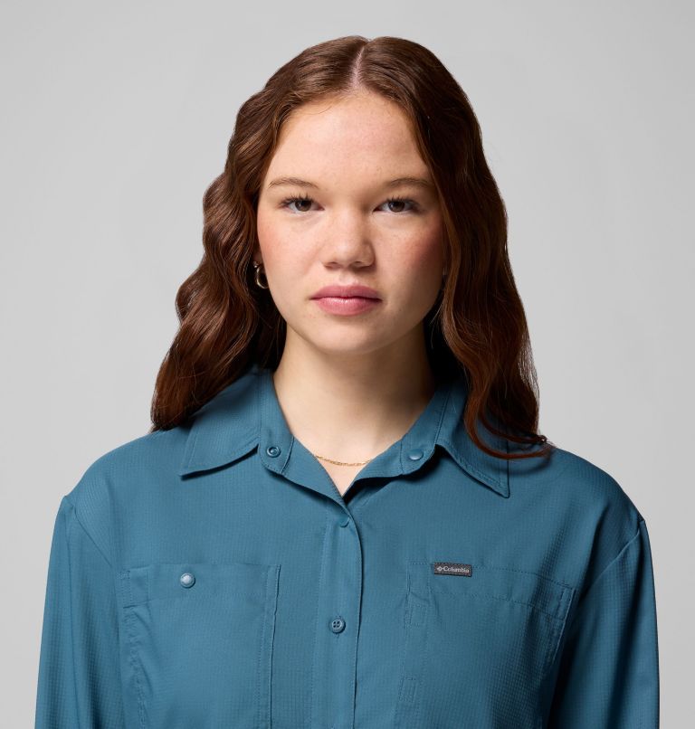Women's Silver Ridge Utility Long Sleeve Shirt, Color: Everblue, image 7