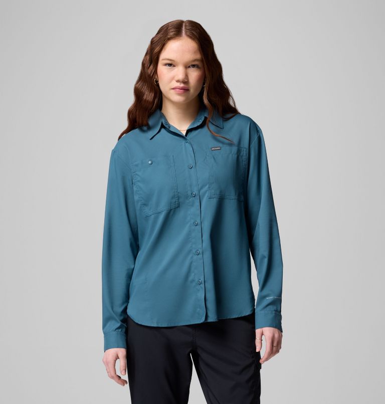 Women's Silver Ridge Utility Long Sleeve Shirt, Color: Everblue, image 1