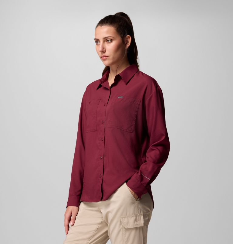 Women's Silver Ridge Utility Long Sleeve Shirt, Color: Rich Wine, image 4