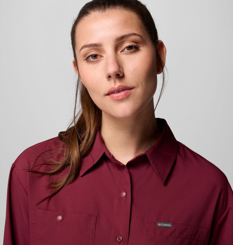 Women's Silver Ridge Utility Long Sleeve Shirt, Color: Rich Wine, image 5