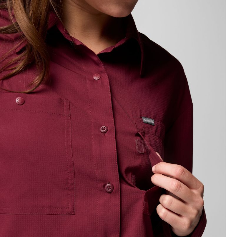 Women's Silver Ridge Utility Long Sleeve Shirt, Color: Rich Wine, image 7