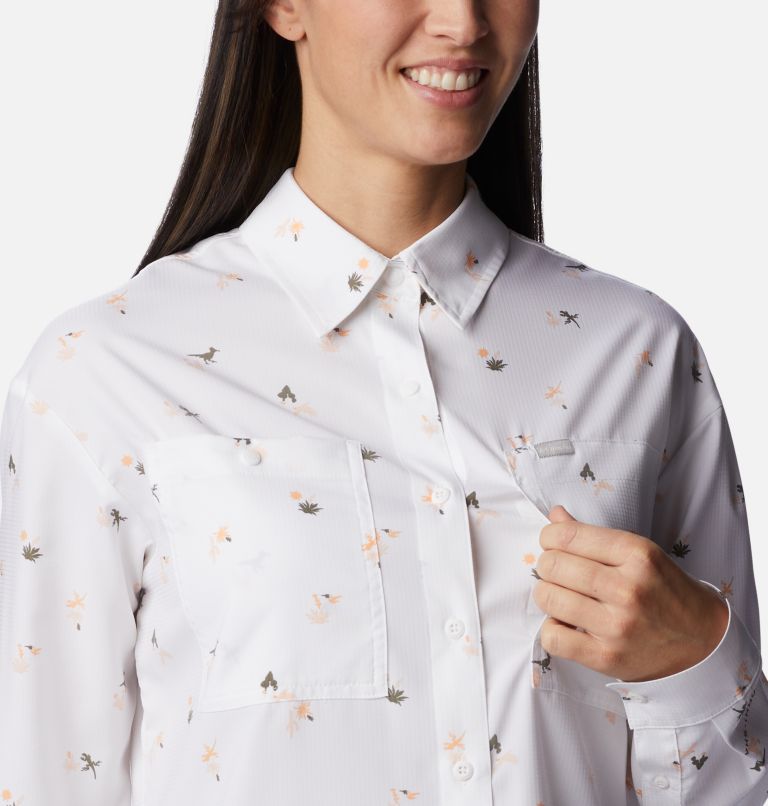 Thumbnail: Women's Silver Ridge Utility Patterned Long Sleeve Shirt, Color: White, Baja Blitz, image 6