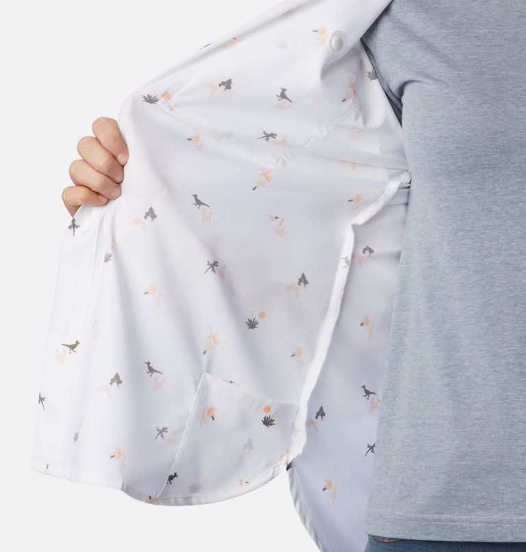 Women's Silver Ridge Utility Patterned Long Sleeve Shirt, Color: White, Baja Blitz, image 7