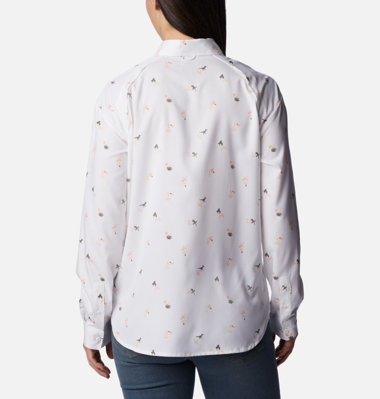 Women's Silver Ridge Utility Patterned Long Sleeve Shirt, Color: White, Baja Blitz, image 2