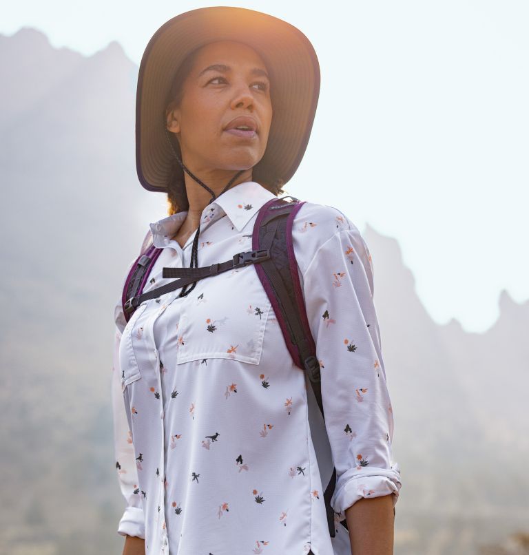 Women's Silver Ridge Utility Patterned Long Sleeve Shirt, Color: White, Baja Blitz, image 9