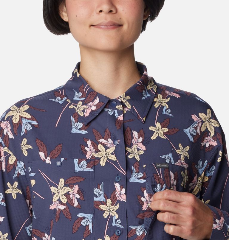 Chemise à manches longues avec motif Silver Ridge Utility Femme, Color: Nocturnal Tiger Lilies, image 4