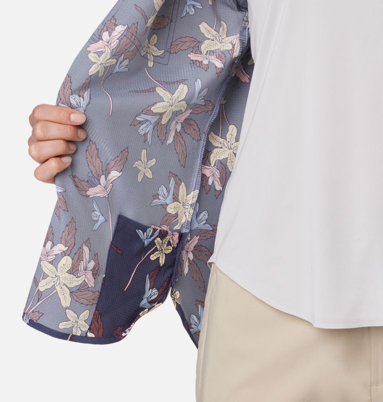Chemise à manches longues avec motif Silver Ridge Utility Femme, Color: Nocturnal Tiger Lilies, image 6