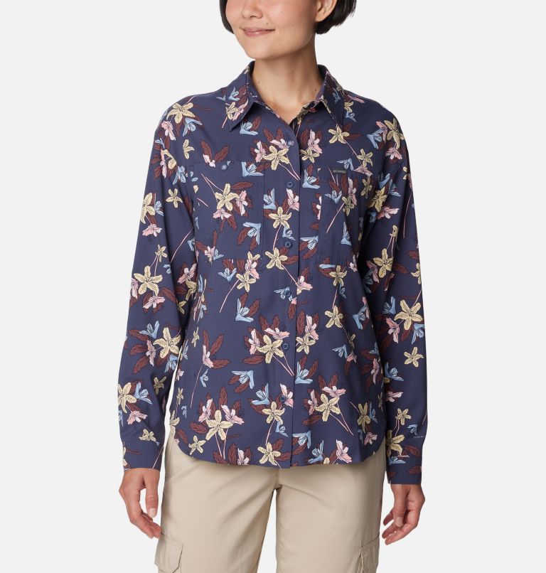 Chemise à manches longues avec motif Silver Ridge Utility Femme, Color: Nocturnal Tiger Lilies, image 1