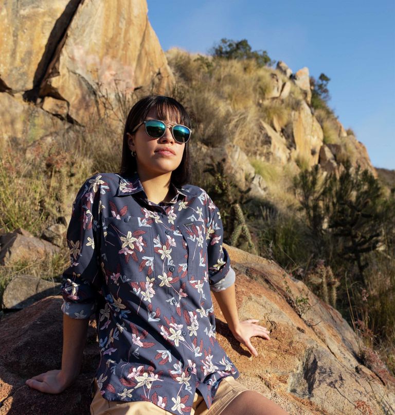 Chemise à manches longues avec motif Silver Ridge Utility Femme, Color: Nocturnal Tiger Lilies, image 8