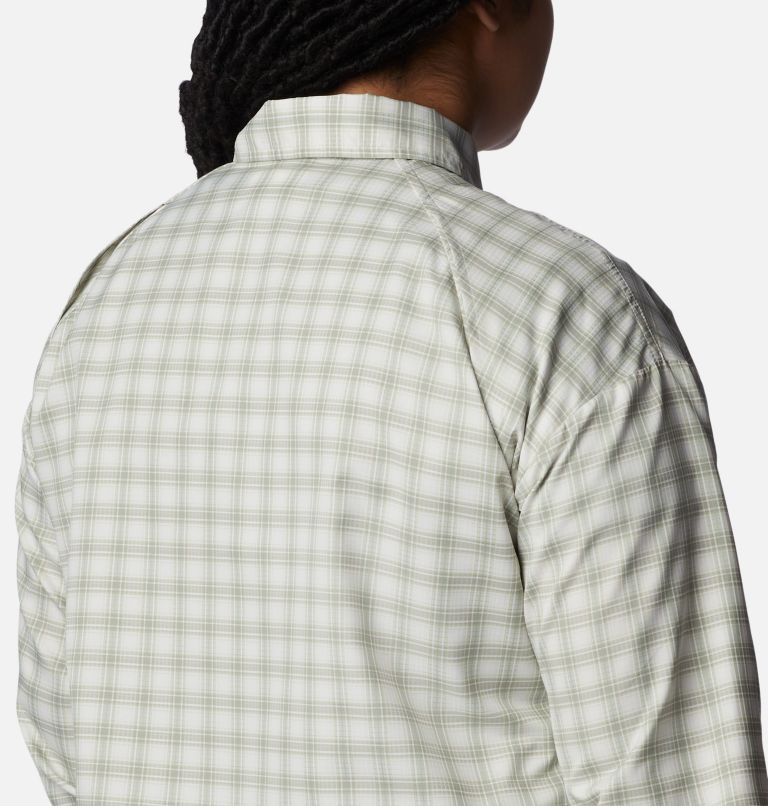 Women's Silver Ridge Utility Patterned Long Sleeve Shirt - Plus Size, Color: White, Peak Plaid, image 5