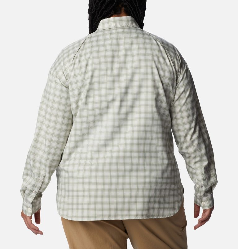 Women's Silver Ridge Utility Patterned Long Sleeve Shirt - Plus Size, Color: White, Peak Plaid, image 2