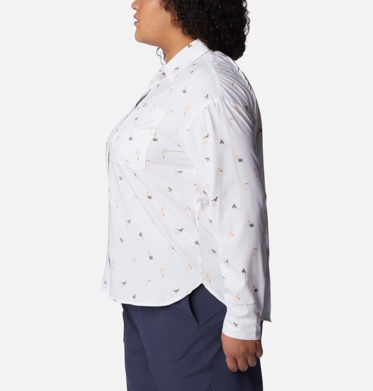Women's Silver Ridge Utility Patterned Long Sleeve Shirt - Plus Size, Color: White, Baja Blitz, image 3