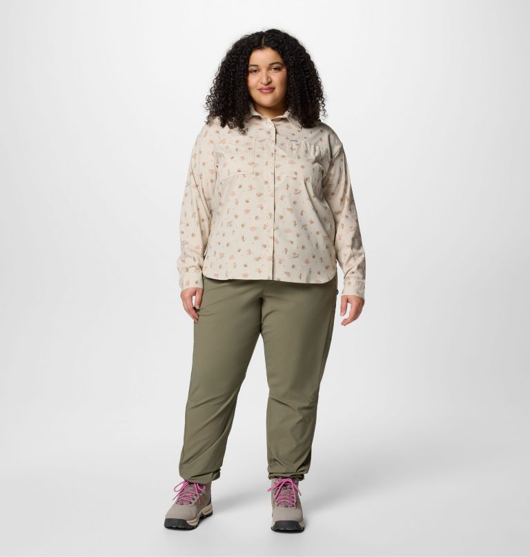 Women's Silver Ridge Utility Patterned Long Sleeve Shirt - Plus Size, Color: Dark Stone Deserted, image 7