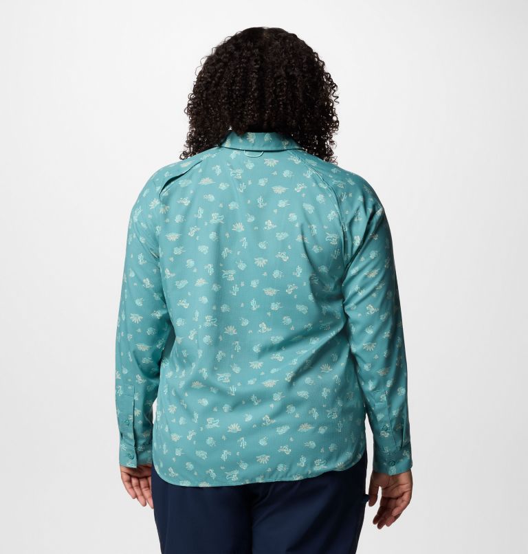 Women's Silver Ridge Utility Patterned Long Sleeve Shirt - Plus Size, Color: Teal Deserted, image 2
