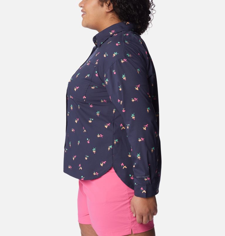 Women's Silver Ridge Utility Patterned Long Sleeve Shirt - Plus Size, Color: Nocturnal, Baja Blitz, image 3