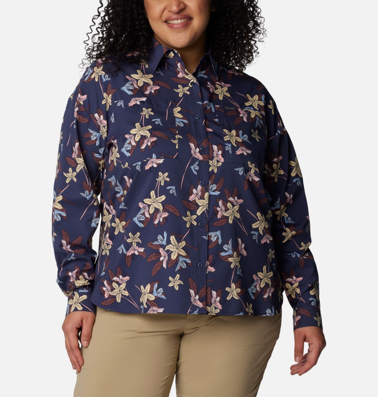 Women's Silver Ridge™ Utility Patterned Long Sleeve Shirt - Plus Size | 468 | 2X 1