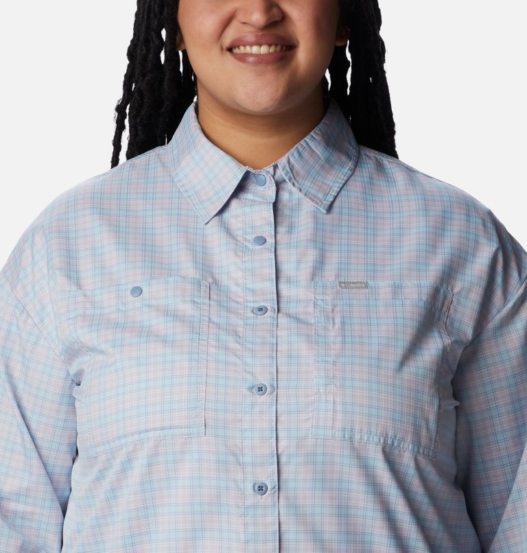Silver Ridge Utility Patterned LS Shirt | 568 | 1X, Color: Purple Tint, Peak Plaid, image 4