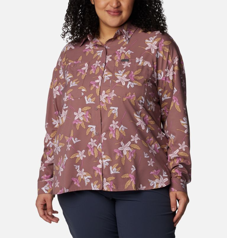 Chemise à manches longues avec motif Silver Ridge Utility Femme – Grandes tailles, Color: Fig Tiger Lilies, image 1