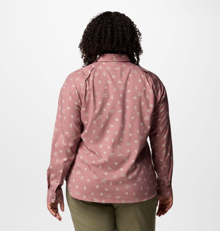 Women's Silver Ridge Utility Patterned Long Sleeve Shirt - Plus Size, Color: Fig Deserted, image 2