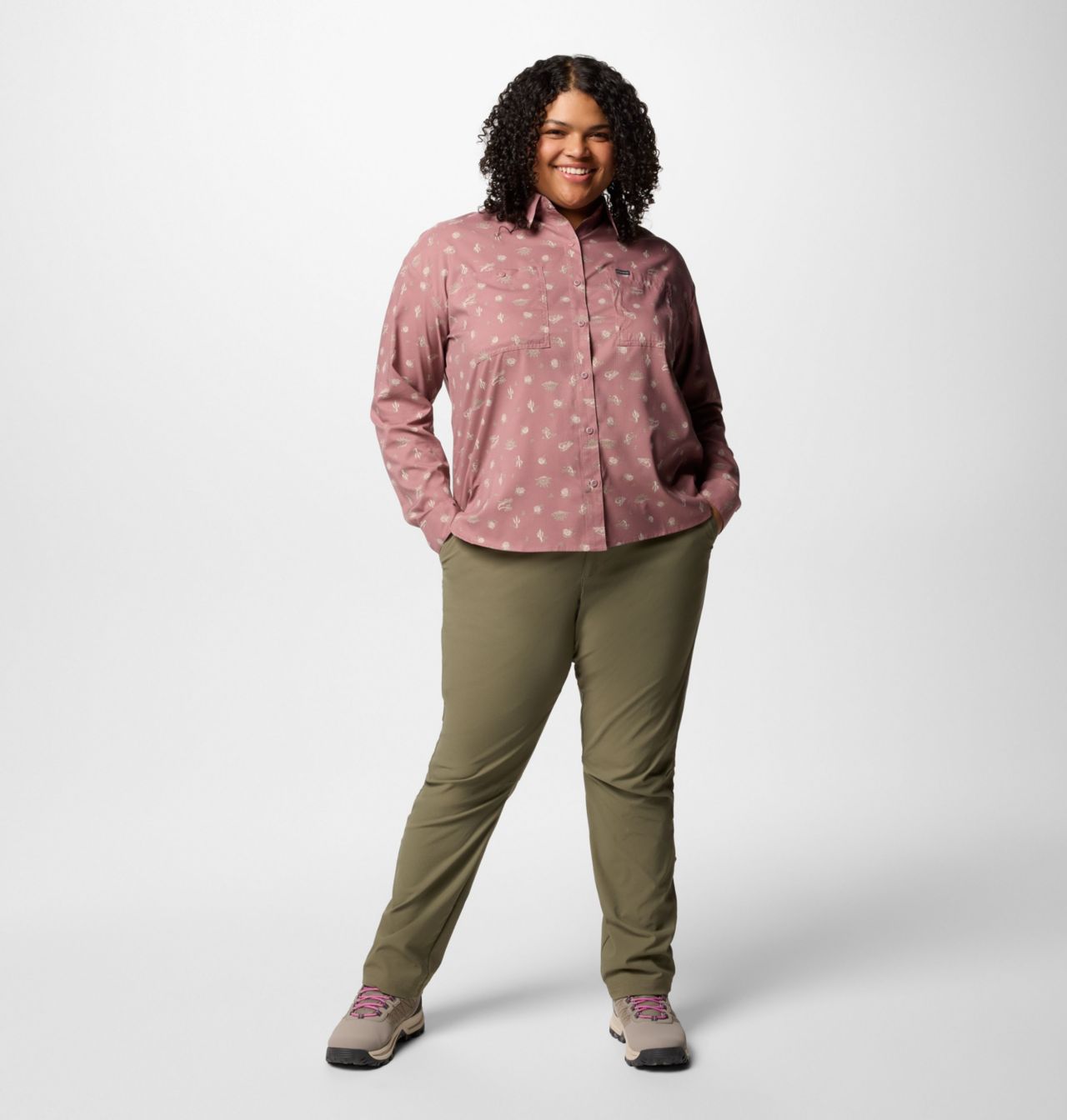 Women's Silver Ridge™ Utility Patterned Long Sleeve Shirt - Plus Size 7